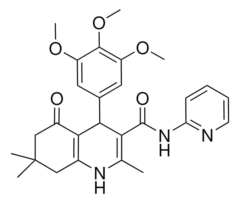 Sigma-Aldrich 2,7,7-TRIMETHYL-5-OXO-N-(2-PYRIDINYL)-4-(3,4,5-TRIMETHOXYPHENYL)-1,4,5,6,7,8-HEXAHYDRO-3-QUINOLINECARBOXAMIDE,AldrichCPR