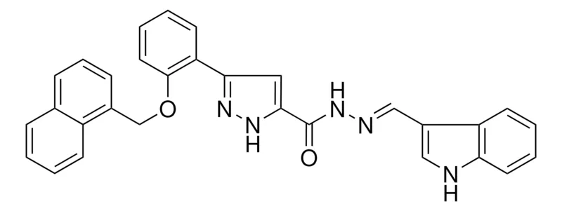 Sigma-Aldrich N'-(1H-INDOL-3-YLMETHYLENE)3-(2-(1-NAPHTHYL-MEO)PH)-1H-PYRAZOLE-5-CARBOHYDRAZIDE,AldrichCPR