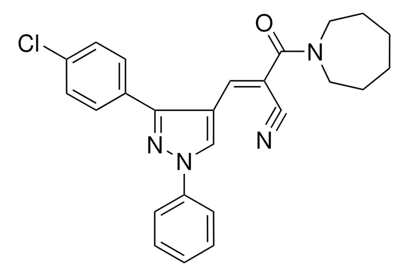Sigma-Aldrich 2-(1-AZEPANYLCARBONYL)-3-(3-(4-CHLOROPHENYL)-1-PH-1H-PYRAZOL-4-YL)ACRYLONITRILE,AldrichCPR