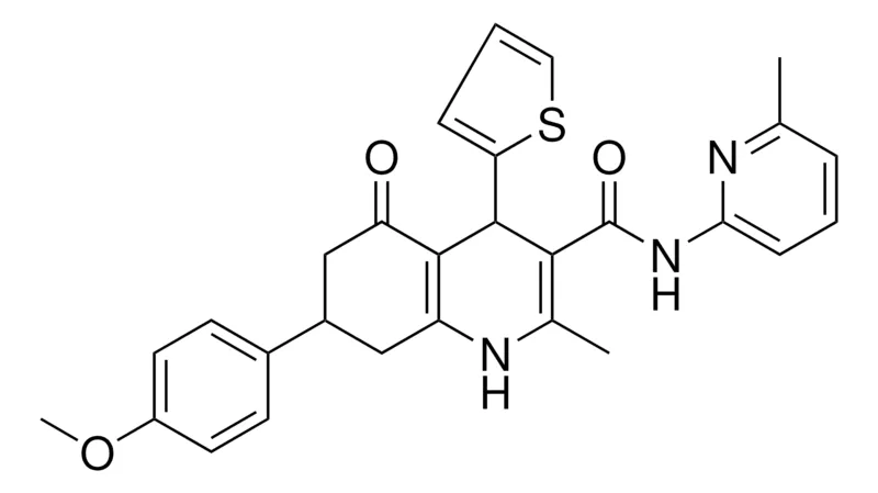 Sigma-Aldrich 7-(4-METHOXYPHENYL)-2-METHYL-N-(6-METHYL-2-PYRIDINYL)-5-OXO-4-(2-THIENYL)-1,4,5,6,7,8-HEXAHYDRO-3-QUINOLINECARBOXAMIDE,AldrichCPR