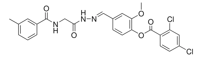 Sigma-Aldrich 2-MEO-4-(2-(((3-METHYLBENZOYL)AMINO)AC)CARBOHYDRAZONOYL)PH 2,4-DICHLOROBENZOATE,AldrichCPR