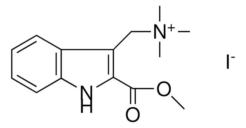 Sigma-Aldrich (2-METHOXYCARBONYL-1H-INDOL-3-YLMETHYL)-TRIMETHYL-AMMONIUM, IODIDE,AldrichCPR