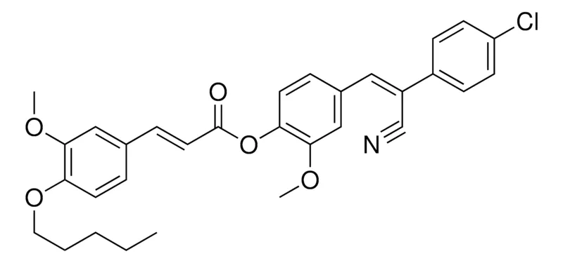 Sigma-Aldrich 4-(2-(4-CL-PH)-2-CYANOVINYL)-2-METHOXYPHENYL 3-(3-MEO-4-(PENTYLOXY)PH)ACRYLATE,AldrichCPR