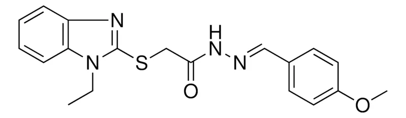 Sigma-Aldrich 2-(1-ET-1H-BENZOIMIDAZOL-2-YLSULFANYL)-ACETIC ACID (4-MEO-BENZYLIDENE)-HYDRAZIDE,AldrichCPR