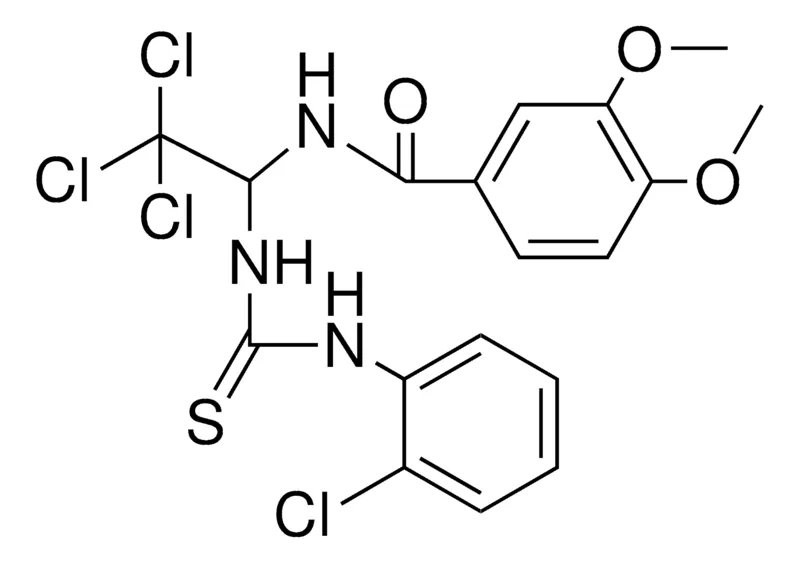 Sigma-Aldrich 3,4-DIMETHOXY-N-(2,2,2-TRICHLORO-1-(3-(2-CL-PHENYL)-THIOUREIDO)-ETHYL)-BENZAMIDE,AldrichCPR