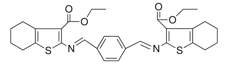 Sigma-Aldrich ETHYL 2-({(E)-[4-((E)-{[3-(ETHOXYCARBONYL)-4,5,6,7-TETRAHYDRO-1-BENZOTHIEN-2-YL]IMINO}METHYL)PHENYL]METHYLIDENE}AMINO)-4,5,6,7-TETRAHYDRO-1-BENZOTHIOPHENE-3-CARBOXYLATE，AldrichCPR