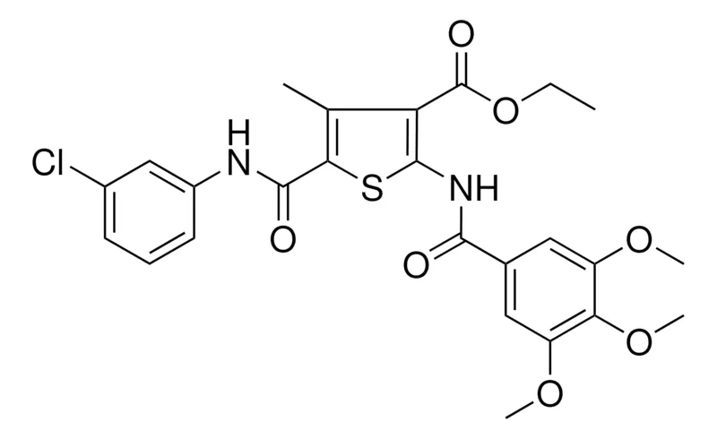 Sigma-Aldrich ETHYL 5-[(3-CHLOROANILINO)CARBONYL]-4-METHYL-2-[(3,4,5-TRIMETHOXYBENZOYL)AMINO]-3-THIOPHENECARBOXYLATE，AldrichCPR