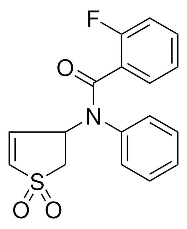 Sigma-Aldrich N-(1,1-DIOXIDO-2,3-DIHYDRO-3-THIENYL)-2-FLUORO-N-PHENYLBENZAMIDE,AldrichCPR