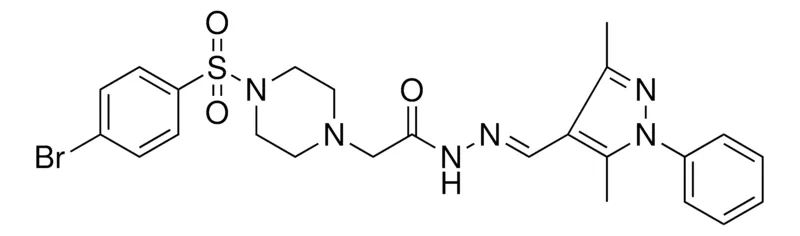 Sigma-Aldrich 2-{4-[(4-BROMOPHENYL)SULFONYL]-1-PIPERAZINYL}-N'-[(E)-(3,5-DIMETHYL-1-PHENYL-1H-PYRAZOL-4-YL)METHYLIDENE]ACETOHYDRAZIDE，AldrichCPR