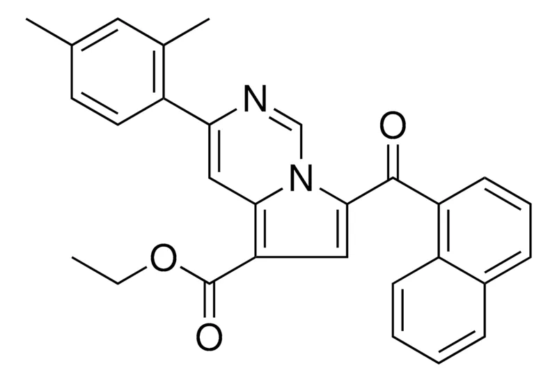 Sigma-Aldrich ET 3-(2,4-DIMETHYLPHENYL)-7-(1-NAPHTHOYL)PYRROLO(1,2-C)PYRIMIDINE-5-CARBOXYLATE,AldrichCPR