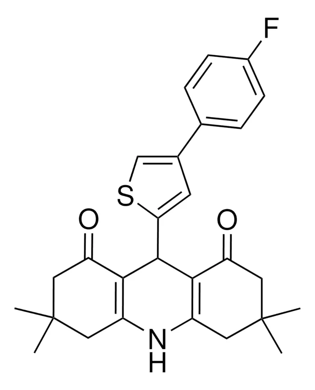 Sigma-Aldrich 9-(4-(4-FLUOROPHENYL)-2-THIENYL)-3,3,6,6-TETRAMETHYL-3,4,6,7,9,10-HEXAHYDRO-1,8(2H,5H)-ACRIDINEDIONE,AldrichCPR
