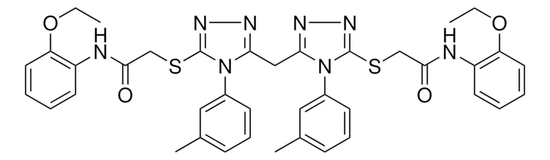Sigma-Aldrich 2-{[5-{[5-{[2-(2-ETHOXYANILINO)-2-OXOETHYL]SULFANYL}-4-(3-METHYLPHENYL)-4H-1,2,4-TRIAZOL-3-YL]METHYL}-4-(3-METHYLPHENYL)-4H-1,2,4-TRIAZOL-3-YL]SULFANYL}-N-(2-ETHOXYPHENYL)ACETAMIDE，AldrichCPR