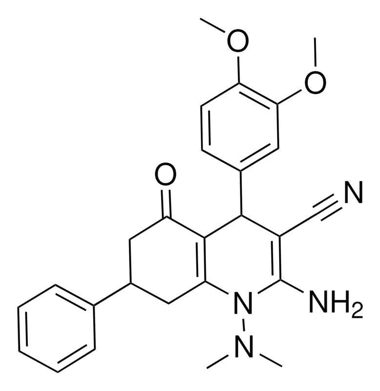 Sigma-Aldrich 2-AMINO-4-(3,4-DIMETHOXYPHENYL)-1-(DIMETHYLAMINO)-5-OXO-7-PHENYL-1,4,5,6,7,8-HEXAHYDRO-3-QUINOLINECARBONITRILE,AldrichCPR
