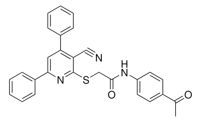Sigma-Aldrich N-(4-ACETYL-PHENYL)-2-(3-CYANO-4,6-DIPHENYL-PYRIDIN-2-YLSULFANYL)-ACETAMIDE,AldrichCPR