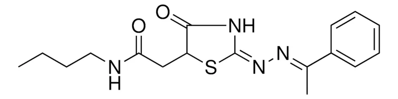 Sigma-Aldrich N-BUTYL-2-(4-OXO-2-((1-PHENYL-ETHYLIDENE)-HYDRAZONO)-THIAZOLIDIN-5-YL)-ACETAMIDE,AldrichCPR