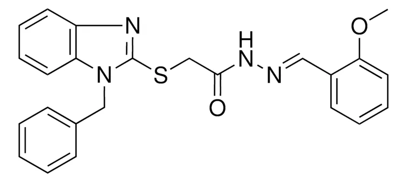 Sigma-Aldrich 2-(1-BZL-1H-BENZOIMIDAZOL-2-YLSULFANYL)-ACETIC ACID (2-MEO-BENZYLIDENE)HYDRAZIDE,AldrichCPR