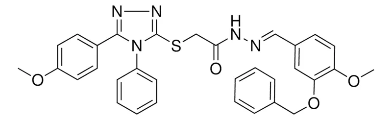 Sigma-Aldrich N'-{(E)-[3-(BENZYLOXY)-4-METHOXYPHENYL]METHYLIDENE}-2-{[5-(4-METHOXYPHENYL)-4-PHENYL-4H-1,2,4-TRIAZOL-3-YL]SULFANYL}ACETOHYDRAZIDE，AldrichCPR