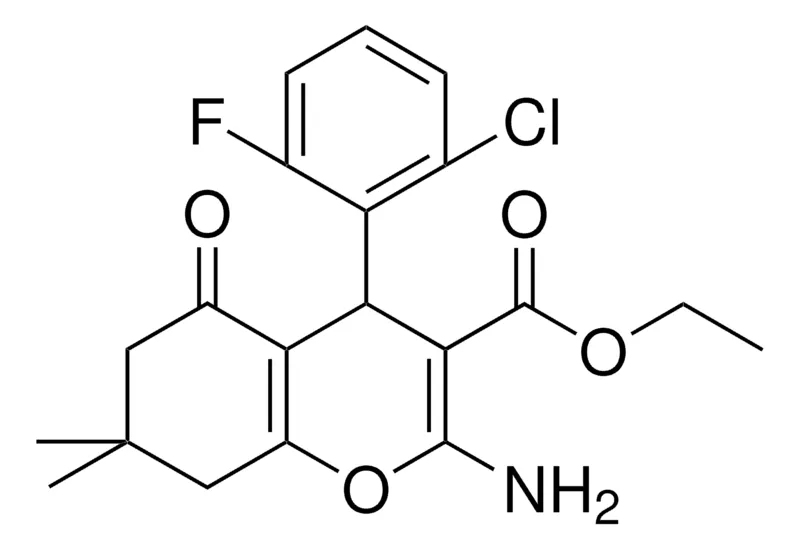 Sigma-Aldrich ETHYL 2-AMINO-4-(2-CHLORO-6-FLUOROPHENYL)-7,7-DIMETHYL-5-OXO-5,6,7,8-TETRAHYDRO-4H-CHROMENE-3-CARBOXYLATE,AldrichCPR