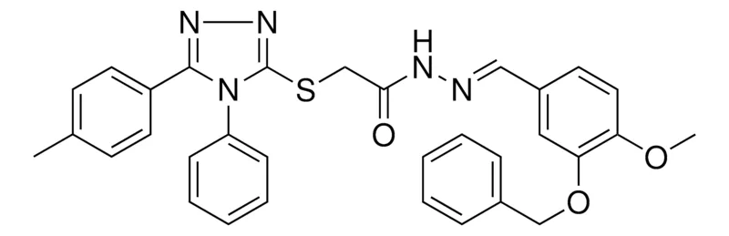 Sigma-Aldrich N'-{(E)-[3-(BENZYLOXY)-4-METHOXYPHENYL]METHYLIDENE}-2-{[5-(4-METHYLPHENYL)-4-PHENYL-4H-1,2,4-TRIAZOL-3-YL]SULFANYL}ACETOHYDRAZIDE，AldrichCPR