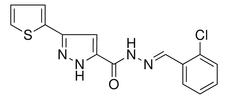 Sigma-Aldrich 5-THIOPHEN-2-YL-2H-PYRAZOLE-3-CARBOXYLIC ACID (2-CHLORO-BENZYLIDENE)-HYDRAZIDE,AldrichCPR