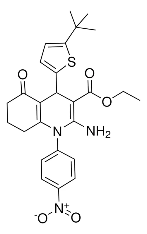 Sigma-Aldrich ETHYL 2-AMINO-4-(5-TERT-BUTYL-2-THIENYL)-1-(4-NITROPHENYL)-5-OXO-1,4,5,6,7,8-HEXAHYDRO-3-QUINOLINECARBOXYLATE,AldrichCPR