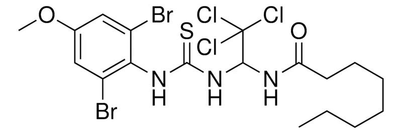 Sigma-Aldrich OCTANOIC ACID (2,2,2-TRICHLORO-1-(3-(2,6-DIBROMO-4-MEO-PH)-THIOUREIDO)-ET)-AMIDE,AldrichCPR