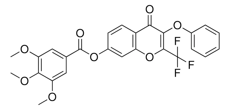 Sigma-Aldrich 4-OXO-3-PHENOXY-2-(TRIFLUOROMETHYL)-4H-CHROMEN-7-YL 3,4,5-TRIMETHOXYBENZOATE,AldrichCPR
