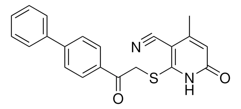 Sigma-Aldrich 2-((2-(1,1'-BI-PH)-4-YL-2-OXOETHYL)THIO)4-ME-6-OXO-1,6-2H-3-PYRIDINECARBONITRILE,AldrichCPR