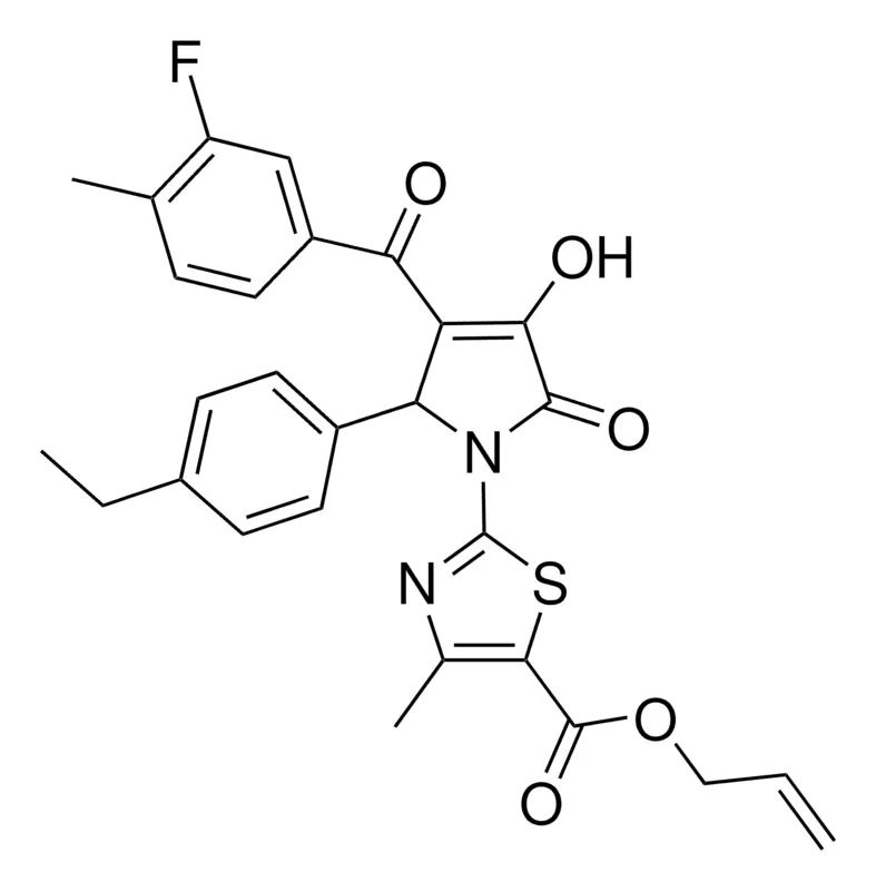 Sigma-Aldrich ALLYL 2-[2-(4-ETHYLPHENYL)-3-(3-FLUORO-4-METHYLBENZOYL)-4-HYDROXY-5-OXO-2,5-DIHYDRO-1H-PYRROL-1-YL]-4-METHYL-1,3-THIAZOLE-5-CARBOXYLATE，AldrichCPR