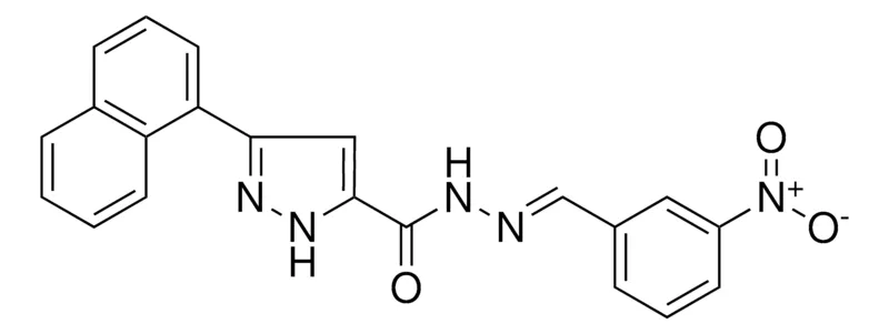 Sigma-Aldrich 5-NAPHTHALEN-1-YL-2H-PYRAZOLE-3-CARBOXYLIC ACID (3-NITRO-BENZYLIDENE)-HYDRAZIDE,AldrichCPR