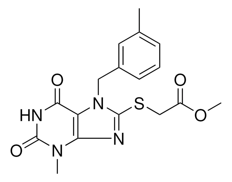 Sigma-Aldrich ME ((3-ME-7-(3-ME-BENZYL)2,6-DIOXO-2,3,6,7-TETRAHYDRO-1H-PURIN-8-YL)THIO)ACETATE，AldrichCPR