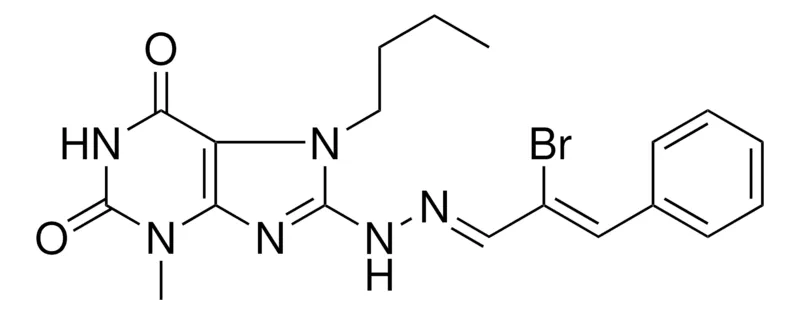 Sigma-Aldrich 8-(N'-(2-BR-3-PH-ALLYLIDENE)-HYDRAZINO)-7-BU-3-ME-3,7-DIHYDRO-PURINE-2,6-DIONE,AldrichCPR