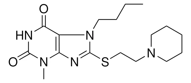Sigma-Aldrich 7-BUTYL-3-ME-8-((2-(1-PIPERIDINYL)ETHYL)THIO)-3,7-DIHYDRO-1H-PURINE-2,6-DIONE,AldrichCPR