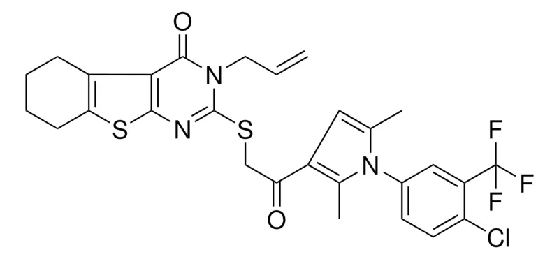 Sigma-Aldrich 3-ALLYL-2-[(2-{1-[4-CHLORO-3-(TRIFLUOROMETHYL)PHENYL]-2,5-DIMETHYL-1H-PYRROL-3-YL}-2-OXOETHYL)SULFANYL]-5,6,7,8-TETRAHYDRO[1]BENZOTHIENO[2,3-D]PYRIMIDIN-4(3H)-ONE，AldrichCPR