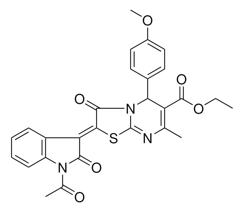 Sigma-Aldrich ETHYL (2Z)-2-(1-ACETYL-2-OXO-1,2-DIHYDRO-3H-INDOL-3-YLIDENE)-5-(4-METHOXYPHENYL)-7-METHYL-3-OXO-2,3-DIHYDRO-5H-[1,3]THIAZOLO[3,2-A]PYRIMIDINE-6-CARBOXYLATE，AldrichCPR