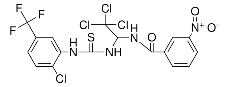 Sigma-Aldrich 3-NITRO-N-(2,2,2-TRI-CL-1-(3-(2-CL-5-TRIFLUORO-ME-PH)-THIOUREIDO)-ET)-BENZAMIDE,AldrichCPR