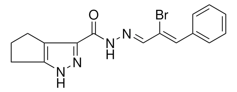 Sigma-Aldrich 1,4,5,6-4H-CYCLOPENTAPYRAZOLE-3-CARBOXYLIC ACID (2-BR-3-PH-ALLYLIDENE)-HYDRAZIDE,AldrichCPR