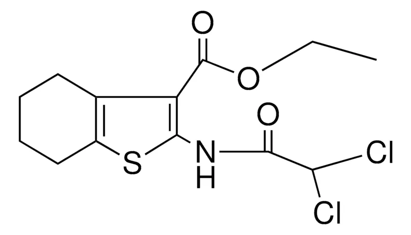 Sigma-Aldrich ETHYL 2-(2,2-DICHLOROACETAMIDO)-4,5,6,7-TETRA-H-BENZO(B)THIOPHENE-3-CARBOXYLATE,AldrichCPR