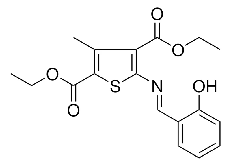 Sigma-Aldrich 5-((2-HO-BENZYLIDENE)-AMINO)-3-ME-THIOPHENE-2,4-DICARBOXYLIC ACID DIETHYL ESTER,AldrichCPR