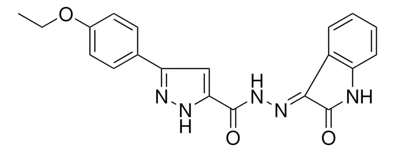Sigma-Aldrich 5(4-ETO-PH)2H-PYRAZOLE-3-CARBOXYLIC ACID (2-OXO-1,2-2H-INDOL-3-YLIDENE)HYDRAZIDE,AldrichCPR