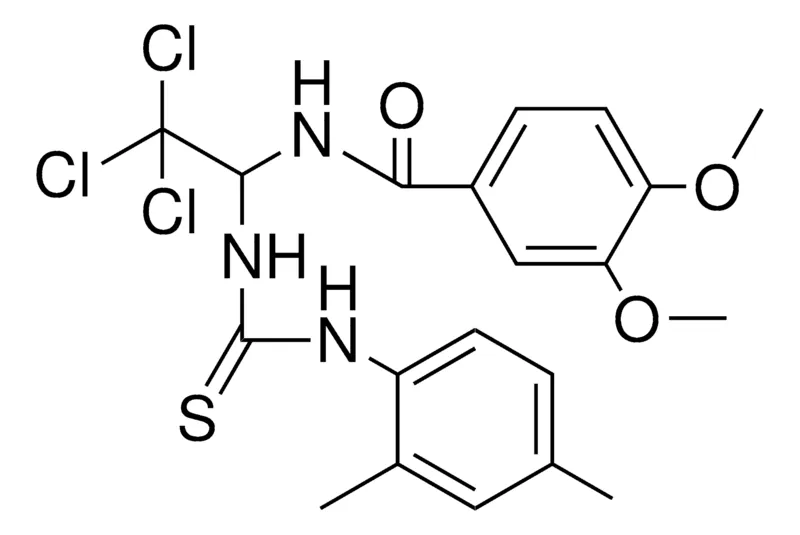 Sigma-Aldrich 3,4-DI-MEO-N-(2,2,2-TRICHLORO-1-(3-(2,4-DIMETHYL-PH)-THIOUREIDO)-ET)-BENZAMIDE,AldrichCPR