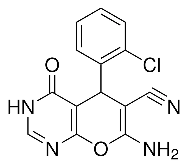 Sigma-Aldrich 7-AMINO-5-(2-CL-PH)-4-OXO-3,5-DIHYDRO-4H-PYRANO(2,3-D)PYRIMIDINE-6-CARBONITRILE,AldrichCPR