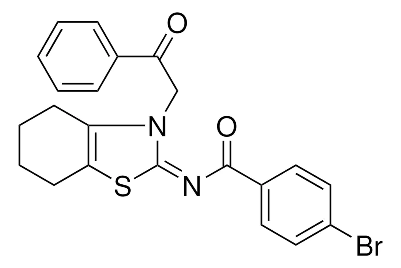 Sigma-Aldrich 4-BROMO-N-((2E)-3-(2-OXO-2-PHENYLETHYL)-4,5,6,7-TETRAHYDRO-1,3-BENZOTHIAZOL-2(3H)-YLIDENE)BENZAMIDE,AldrichCPR