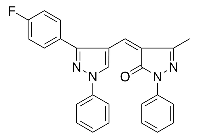 Sigma-Aldrich 4-(3-(4-F-PH)-1-PH-1H-PYRAZOL-4-YLMETHYLENE)-5-ME-2-PH-2,4-DIHYDRO-PYRAZOL-3-ONE,AldrichCPR
