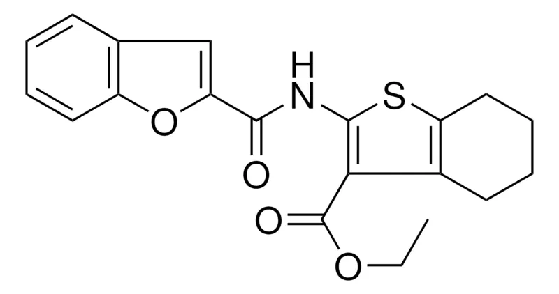 Sigma-Aldrich 2-((BENZOFURAN-2-CARBONYL)-AMINO)4H-BENZO(B)THIOPHENE-3-CARBOXYLIC ACID ET ESTER,AldrichCPR