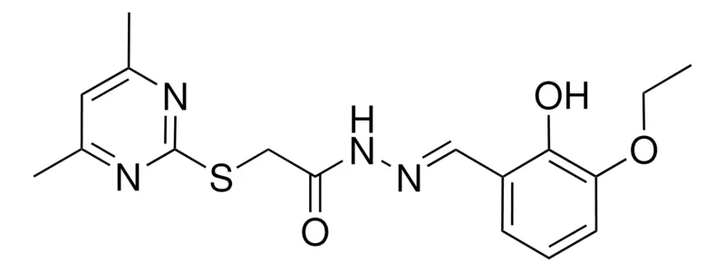 Sigma-Aldrich 2-((4,6-DIMETHYL-2-PYRIMIDINYL)THIO)N'-(3-ETHOXY-2-HO-BENZYLIDENE)ACETOHYDRAZIDE,AldrichCPR