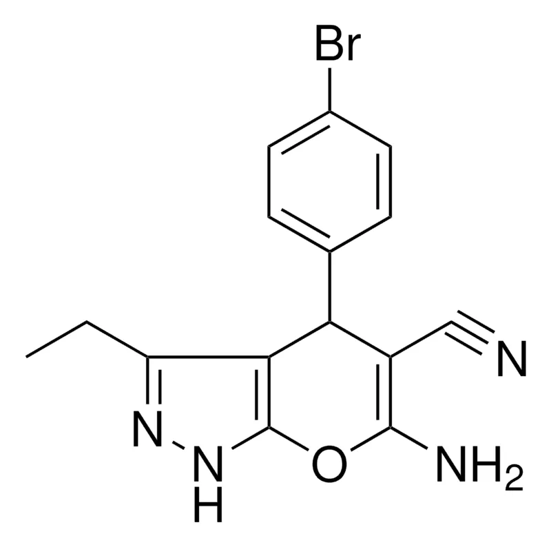 Sigma-Aldrich 6-AMINO-4-(4-BROMOPHENYL)-3-ET-1,4-DIHYDROPYRANO(2,3-C)PYRAZOLE-5-CARBONITRILE,AldrichCPR