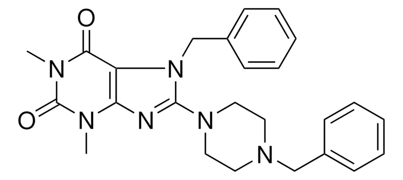Sigma-Aldrich 7-BENZYL-8-(4-BENZYL-1-PIPERAZINYL)-1,3-DIMETHYL-3,7-DIHYDRO-1H-PURINE-2,6-DIONE,AldrichCPR