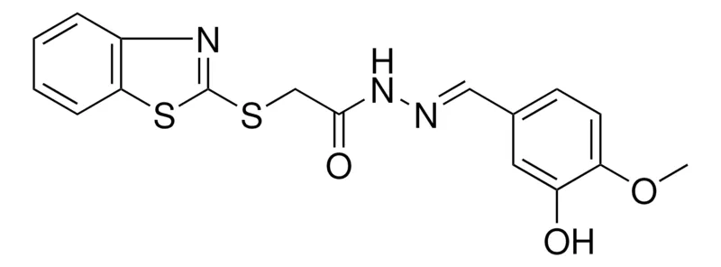 Sigma-Aldrich 2-(BENZOTHIAZOL-2-YLSULFANYL)-ACETIC ACID (3-HO-4-METHOXY-BENZYLIDENE)-HYDRAZIDE,AldrichCPR