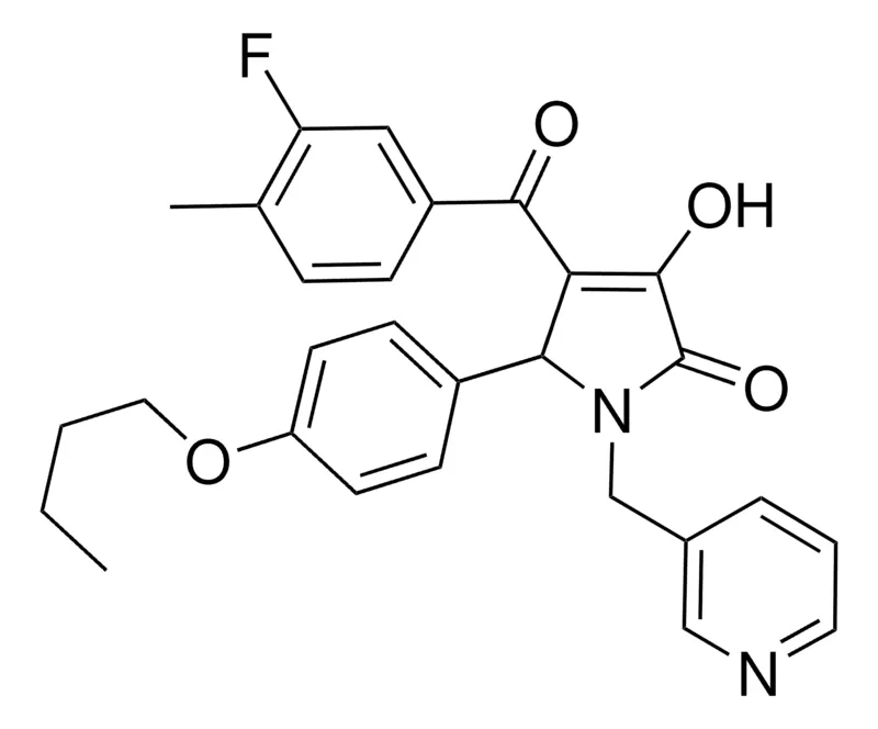 Sigma-Aldrich 5-(4-BUTOXYPHENYL)-4-(3-FLUORO-4-METHYLBENZOYL)-3-HYDROXY-1-(3-PYRIDINYLMETHYL)-1,5-DIHYDRO-2H-PYRROL-2-ONE,AldrichCPR